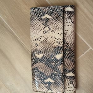 Nordstrom Faux Snake Skin Clutch with Removable Strap.